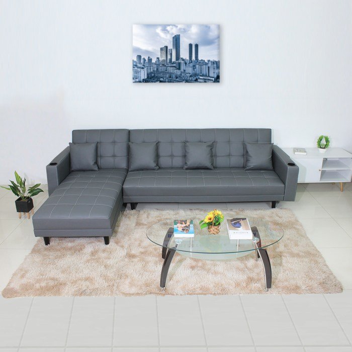 Upholstered sofa furniture with cup holders