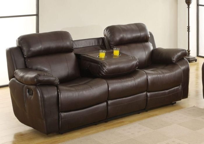 Upholstered sofa furniture with cup holders